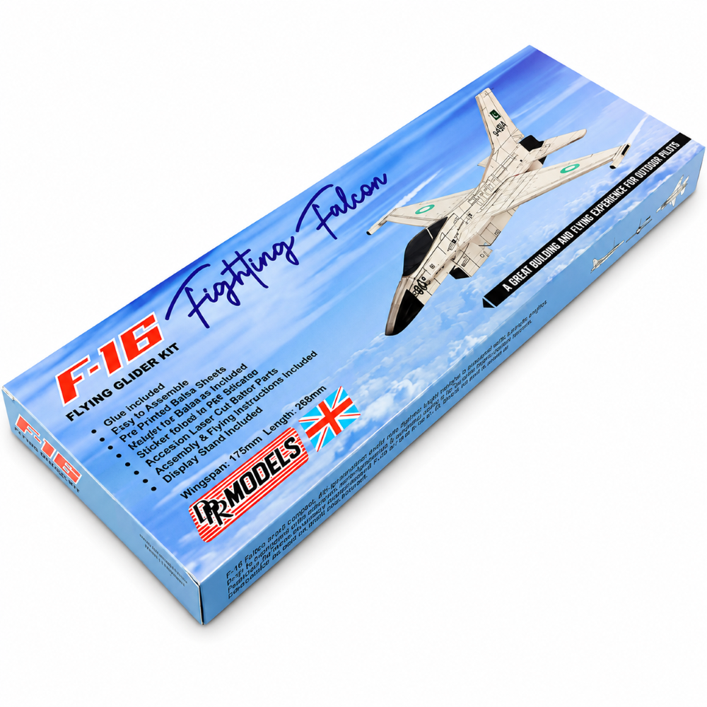 F-16 Fighting Falcon Glider obsah stavebnice a stojanček